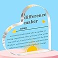 QMVMV Difference Maker Gifts for Teacher Mentor Coach Boss, Difference Maker Definition Clear Acrylic Desk Decorative Sign for Home Office