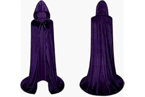 CARNAVALIFE Capa con Capucha Terciopelo Largo Unisex Adulto y Niño, Capa Vampiro Bruja Muerte Monja Dracula Medieval, Capa Terciopelo Hombre Mujer Niños para Halloween y Carnaval