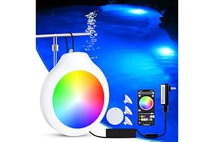 DeeprBlu Poolbeleuchtung Unterwasser, Tauchbare LED Lichter IP68 Wasserdicht, Poolbeleuchtung Aufstellpool mit App-Kontrolle,Magnet,Saugnäpfen, Musik Sync Farbwechsel Schwimmbad Licht für Aufstellpool