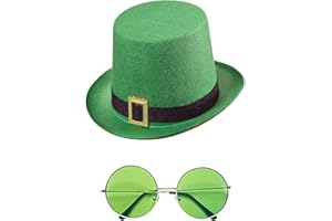 com-four® Leprechaun, Kobold Kostüme zum St. Patricks Day - Outfits und Accessoires für das grüne, irische Fest - Für Fasching, Fastnacht, Karneval, Parade, Motto-Party, Irish Pub (02-teilig - Set04)