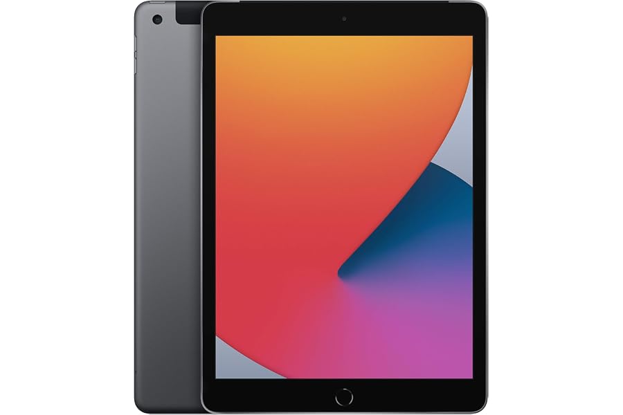 Apple iPad 2020 (10,2-zoll, 128GB) Space Grau (Generalüberholt) | Wi-Fi + Zellular