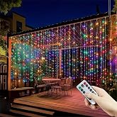 Senon Kumandalı Peri Tel LED Aydınlatma 300 LEDLİ Perde Işık 10 Sa&ccedil;aklı 3x3 Metre Dekoratif Duvar Işığı USB Kablolu (RGB &Ccedil;ok 