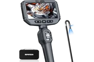 Dual Lens - Cámara endoscópica con luz, DEPSTECH de dos vías giratoria 210°, 5", IPS-LCD, cámara de inspección 6,2 mm, 2 MP, endoscopio con cabeza móvil, cámara de canal, cámara de tubo IP67/32G,