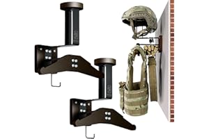 OneTigris Support Casque Moto Mural – Porte-Casque Robuste 40 kg, Organiseur Murale pour Veste, Gants & Équipement Moto/Vélo,Tactique, Gain de Place