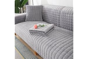 CUGZUE Samt Sofabezug 1 2 3 4 Sitzer Sofaschoner rutschfest L Form Sofaüberwurf, Couch Bezug Ecksofa, Sofa Überzug Couchbezug U Form,Pets Dog Sofa Überwurf Sofaschutz Überwurfdecke,G-90x160cm