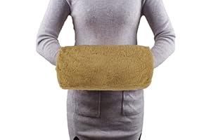 COSYSPARKS Manicotto Scaldamani, Scaldamani in Pelliccia Fluffy Manicotti per Le Mani in Pelliccia Scaldamani Peluche Soft Manicotti in Finta Pelliccia for Women Men Warming Hand in Winter (Khaki)