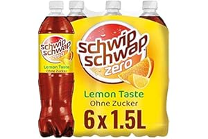 SCHWIPSCHWAP Lemon ohne Zucker – Koffeinhaltiges Cola-Erfrischungsgetränk mit Orange und Zitrone in Flaschen aus 100% recycel