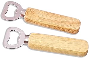 CARLSO 10x Flaschenöffner aus Holz Kapselheber mit Holzgriff für Lasergravur, als Geschenk (10, 14cm lang)