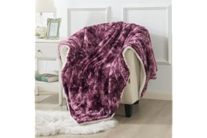 Wajade Kunstfelldecke–Sherpa Schafdecke–Comfort Luxuriöse Flauschige Kuscheldecke–weiche Decke für Couch und Bett–lila-160x200cm
