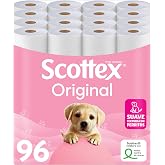 Scottex Original toilet paper, 96 rolls, 6 packs of 16 two-ply rolls that provide the right balance in softness and strength