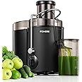Juicer Machines, FOHERE Centrifugal Juicer Extractor Max Power 800W,Large 3” Feed Chute for Whole Fruit and Vegetables,3 Speed Control, 400w Motor,Cleaning Brush and Recipe Included (Black)