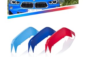 AUTOXPRESS MOTORS GROUP Kidney Grille Insert Clips 3pcs - Car Front Grill Mesh M-Sport Covers, Grille Insert Trims Strips, ABS Snap-on Front Grill Trim for B-M-W F39 X2 2018-2023 (8 Slats)
