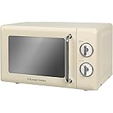 Russell Hobbs RHRETMM705C 17 L 700 W Cream Compact Retro Solo Manual Microwave with 5 Power Levels, Timer, Defrost Setting, E
