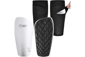 Northdeer Protège-Tibias pour Homme Enfant avec Chaussettes avec Poche d'Insertion Optimisée – Protections Football à Insérer