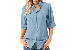 Asfixiado Camicetta da donna UV UPF 50+ Safari Abbigliamento Camicetta da trekking da donna Outdoor Cooling Quick Dry Protezione solare a maniche lunghe