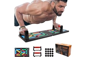 GLKEBY Push-Up Rack Board, 12-in-1 Foldable Multifunctional Home Training Fitness Equipment, Portable Push-Up Training Frame, Adjustable Push-Up Board