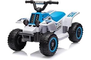 PORTOALEGRE 6V Electric Quad for Kids - ATV with Forward/Reverse Gear, Safety Footrest, Music and Horn - Dimensions: 70 x 42 x 45 cm, For Children Ages 3 and Up