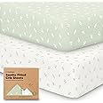 KeaBabies 2-Pack Organic Crib Sheets for Boys, Girls - Jersey Fitted Crib Sheet, Baby Crib Sheets Neutral, Crib Mattress Sheet, Cotton Crib Sheets, Breathable Crib Sheet, Baby Mattress Sheets (Herb)