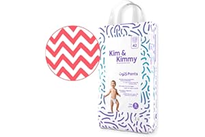 Kim & Kimmy Eco Nappy Pants Size 5 (12-17 kg) 42 Disposable Nappy Pants - 12 Hour Leak Protection, No Rashes, Hypoallergenic, Ultra-Soft & Highly Absorbent - Zig Zag Swag