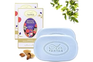 UN AIR D'ANTAN Pack 2x100 g: Jabones Franceses DOUCE/Un Air d’Antan® /Formula Hidratante/Almendras, Higos y Vetiver/Piel Sensible/Aceite de Argan y Almendras Dulce BIO/Jabon Para Manos o Corpo