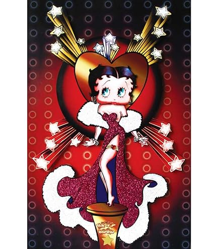 statue taille réelle betty boop dans sa robe rouge 180 cm cartoon décoration