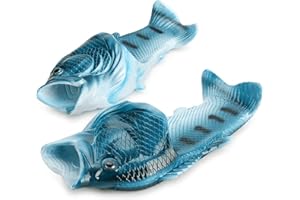 GEQ Fisch Sandalen, Hausschuhe, Schlappen, Pool-, Strand-, Duschschuhe, Geschenk für Angler, Unisex Sandalen, Männer, Frauen & Kinder