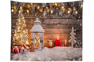 A.Monamour Arazzo da Parete Decorazione Natalizia Su Fondo In Legno Telo Tessuto Tenda Tovaglia Arazzi Murale Decorazione 180x230cm