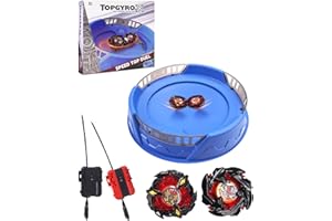 DEZAWRTY X Stadium Battle Set with X-Celeration Rail, 2 Right-Spin Tops, 2 Launchers and 1 Arena, Blade Battling Xtreme Game