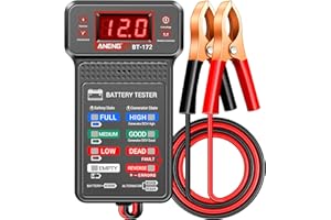 ANENG Autobatterietester,12V Digitaler Autobatterietester,Lichtmaschinen-Ladeanalysator,Voltmeter Mit LCD-Display Und LED-Anzeige,Spannungsanzeige für Autos,LKWs,Motorräder,Elektrowerkzeuge
