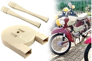 BISOMO 2x Kettenschlauch + Kettenkasten mit Deckel für Simson, KR51, SR4-2, SR4-3, SR4-4, Duo, Elfenbein