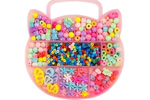 Only faith kit para hacer pulseras cuentas de colores para niñas set Kitty para hacer joyas Juego de manualidades cristal redondas abalorios mostacillas (Gato Kitty 4 mm (1000 Piezas))