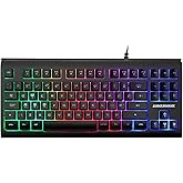 Lumsburry Rainbow LED Backlit 88 Keys Gaming Keyboard(UK Layout), Compact Keyboard with 12 Multimedia Shortcut KeysUSB Wired