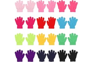 QKURT 12 Paires de Gants Enfant Hiver,Gants en Tricot pour Enfant Magiques Moufles Tricotés pour Garçons Filles Bébé