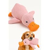 Busstier K&ouml;pek Oyuncağı &Ouml;rdek Şekilli Peluş Sesli ve Hışırtılı Dayanıklı &Ccedil;iğneme ve Isırma Oyuncağı Anti Stres Yumuşak Peluş 