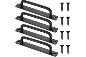 XINGWENHAO 4-pak Uchwyty do Drzwi Przesuwnych, Czarne Uchwyty do Szafek z Śrubami, do Szafek, Kuchni, Mebli, Bramki Ogrodowej, Handlów do Drzwi Stodół