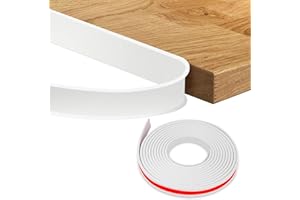 WANGLAISM Kantenschutz Selbstklebend U-förmiges Leisten Selbstklebendes Möbelkantenband Flexible Faltbarer Kantenschutz für Schrankkanten, Abschlussleiste, Deckenkanten, Arbeitsplatten Weiß, 20mm * 6m