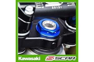 SCAR Steering Stem Nut Compatible with KAWASAKI KX KX-F KLX-R 125 250 450 04-22 - Blue
