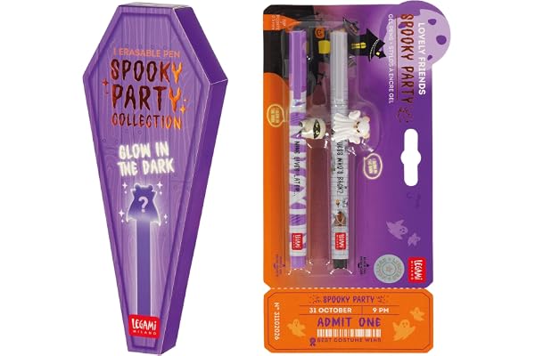 Legami - Set Halloween, 1 Erasable Pen Blind Box, 2 Bolígrafos Lovely Friends