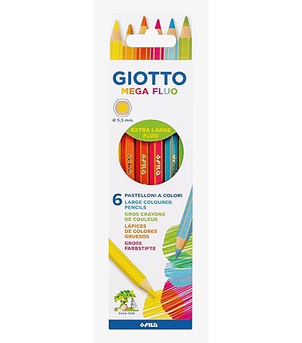 Giotto 949302 kleurrijke waskrijtjes (Pack van 12