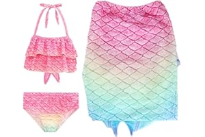 KGDUYC Costumi interi da bagno per bambine e ragazze,Set bikini bambina,Costume da bagno rosa 3 pezzi per bambine, adatto a bambine alte fino a 130 cm