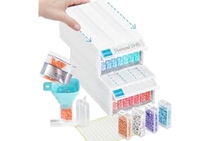 ARTDOT Boîte de Rangement Diamond Painting Accessoires, Boîte Broderie Diamant Rangement pour 70 pièces avec autocollants en entonnoir