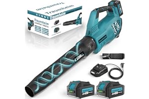 Traumheim Akku Laubbläser, 3-Gang Kabelloser Elektrischer Laubbläser mit 2X 4.0Ah/21V Batterien, 1200m³/h Akkus Kabellos laubbläser für Garten, Laub, Staub & Schnee