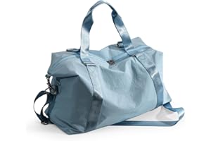 WINSPANSY Damen Sporttasche Faltbare Reisetasche mit Nassfach, Wasserabweisende Weekender Sport Gym Travel Bag Handgepäck Tasche Trainingstasche für Damen Herren Blau