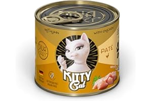 SOUL PET KITTY Cat Paté kurczak, 6 x 200 g, mokra karma dla kotów, bezzbożowa karma dla kotów z tauryną, olejem łososiowym i małżem zielonowargowym, pełnoporcjowa pasza o dużej zawartości mięsa, Made in