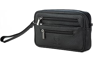 GERMANUS Oliver - Bolso de mano de piel auténtica para hombre y mujer