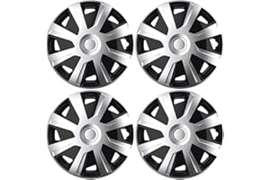 ‎AUTOPREMIUMTEILE Premium Radkappen 15 Zoll gewölbt in Schwarz-Silber-Matt kompatibel mit Wohnmobil Transporter Lieferwagen 4er-Satz gewölbte Radzierblenden Radblenden Raddeckel Radabdeckungen Zierblenden Zierkappen