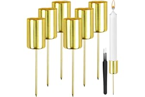 Homgaty 6 świeczników w stylu retro, z pęsetą, świecznik z krótkim trzpieniem, do girlandy adwentowej, doniczki, dekoracja bożonarodzeniowa