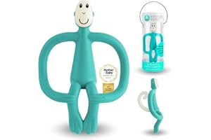 Matchstick Monkey - Beißring Affe Original - Baby Zahnungshilfe - weiche Noppen massieren wundes Zahnfleisch - Silikon BPA-frei - Greifling für Zahnen - ab 3 Monaten - grün