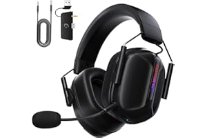 Gvyugke 2.4GHz Wireless Gaming Headset für Xbox Series, Headset mit Mikrofon für PS5/4/PC/Switch/Mac, Kopfhörer mit Geräuschunterdrückung, 3D Surround Sound 60 Stunden Spielzeit RGB Lichter