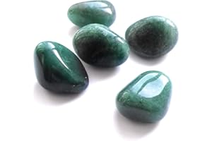 WILD THERAPIES 5 x Green Aventurine Tumblestones Crystals - Healing Crystal - Attracts Wealth, Great for Creativity and Manifestation of Abundance - Reiki Charged Crystal Therapy Tumble Stones